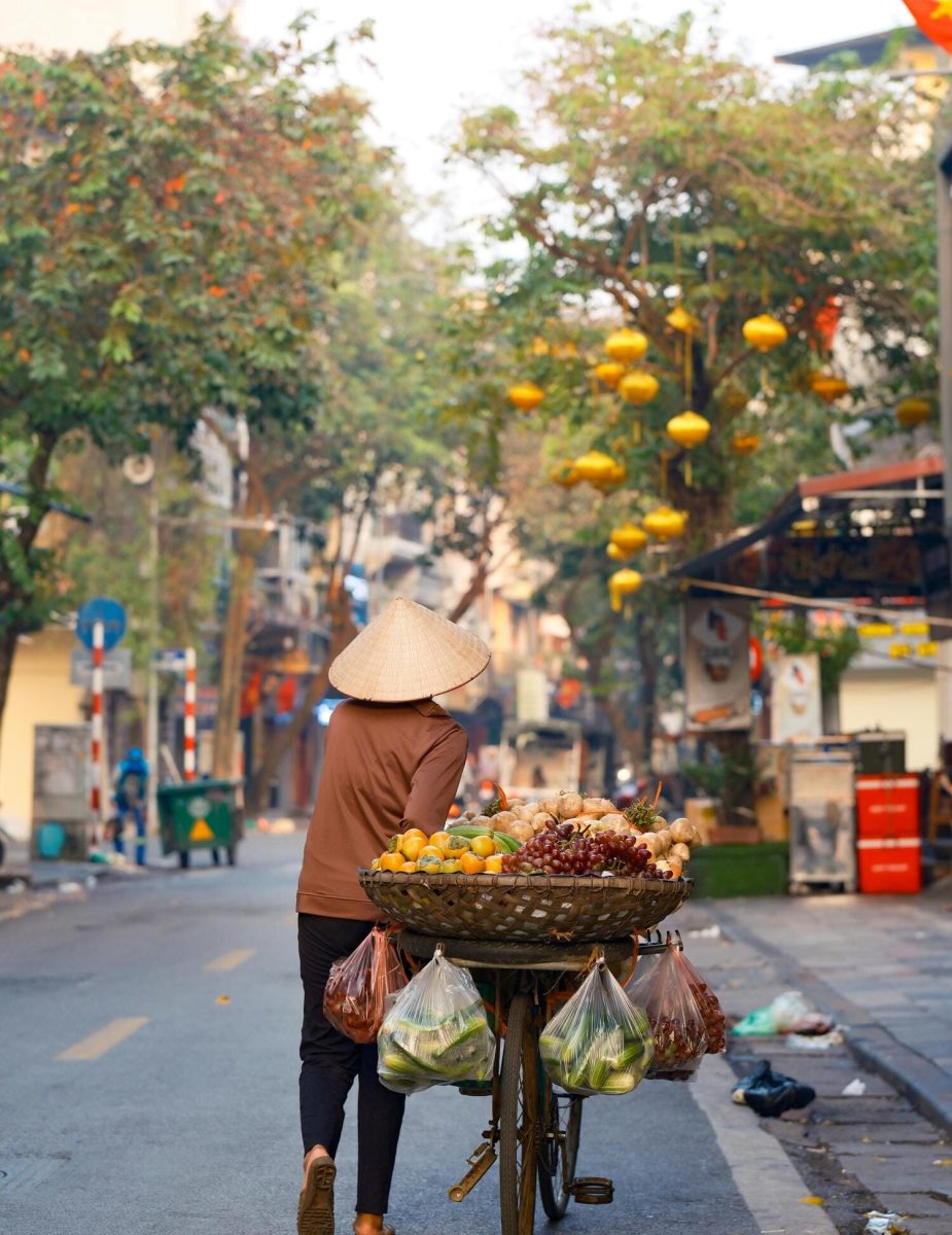Ulični prodavač na biciklu Hanoi